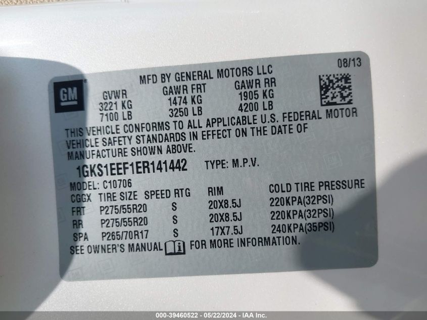 2014 GMC YUKON DENALI - 1GKS1EEF1ER141442