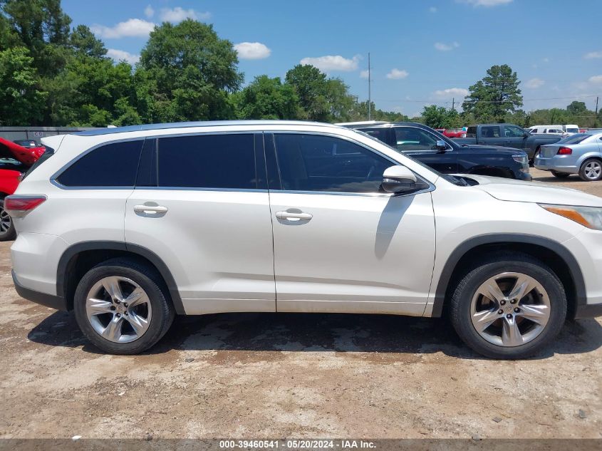 2014 Toyota Highlander Limited V6 VIN: 5TDYKRFH5ES035863 Lot: 39460541