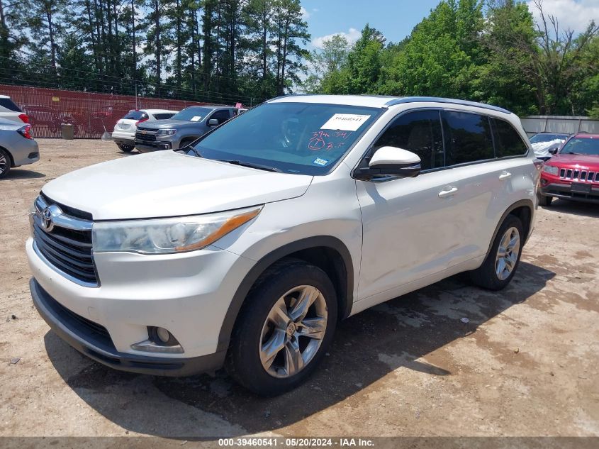 2014 Toyota Highlander Limited V6 VIN: 5TDYKRFH5ES035863 Lot: 39460541