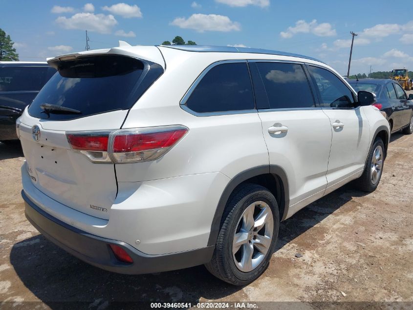 2014 Toyota Highlander Limited V6 VIN: 5TDYKRFH5ES035863 Lot: 39460541