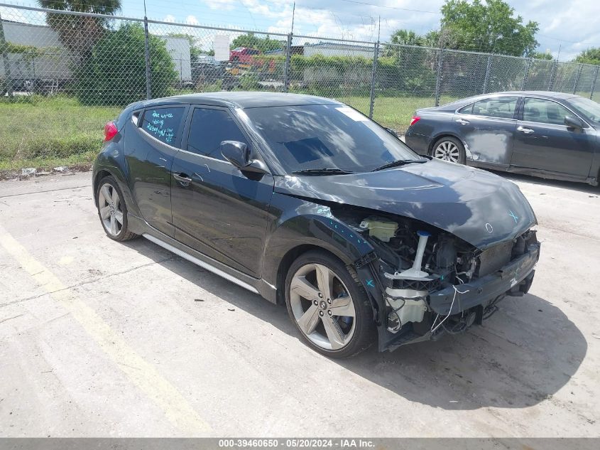 2013 Hyundai Veloster Turbo W/Black VIN: KMHTC6AE8DU120608 Lot: 39460650