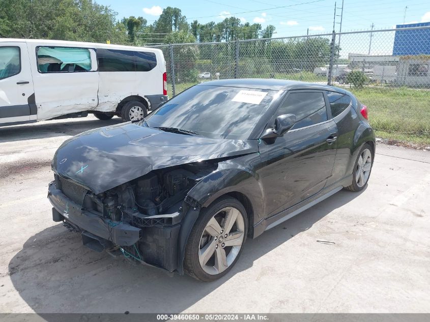 2013 Hyundai Veloster Turbo W/Black VIN: KMHTC6AE8DU120608 Lot: 39460650