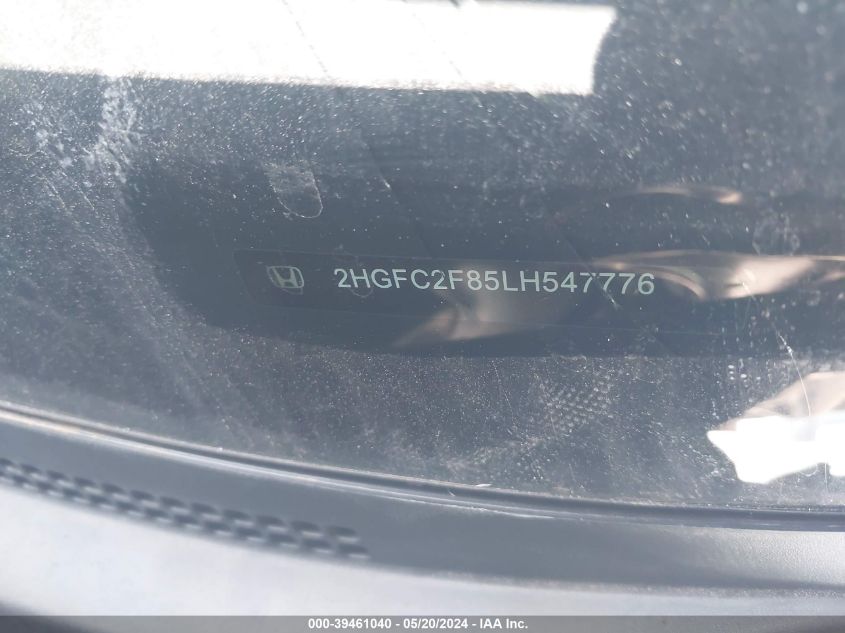 2020 Honda Civic Sport VIN: 2HGFC2F85LH547776 Lot: 39461040