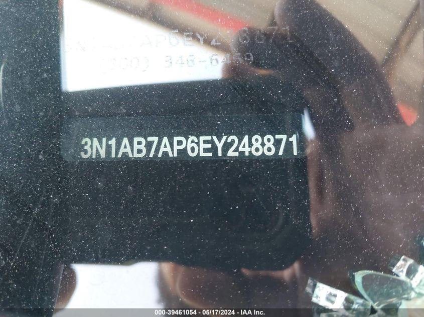 2014 Nissan Sentra Sv VIN: 3N1AB7AP6EY248871 Lot: 39461054