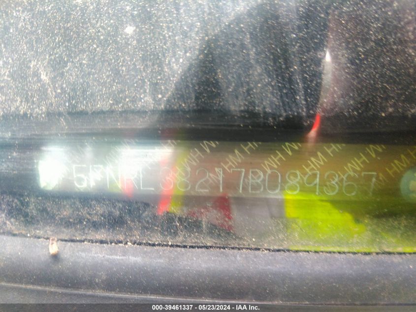 2007 Honda Odyssey Lx VIN: 5FNRL38217B089367 Lot: 39461337