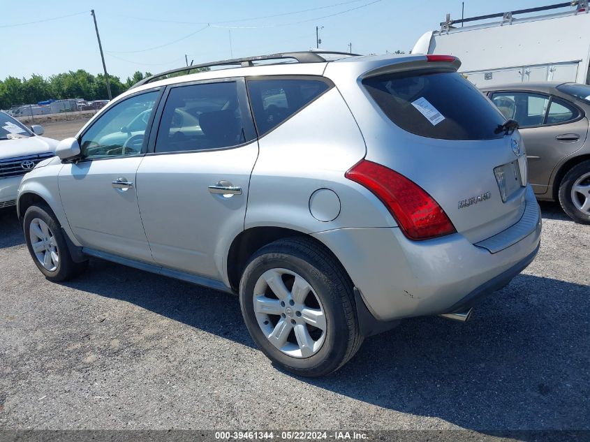 2006 Nissan Murano S VIN: JN8AZ08T46W423490 Lot: 39461344