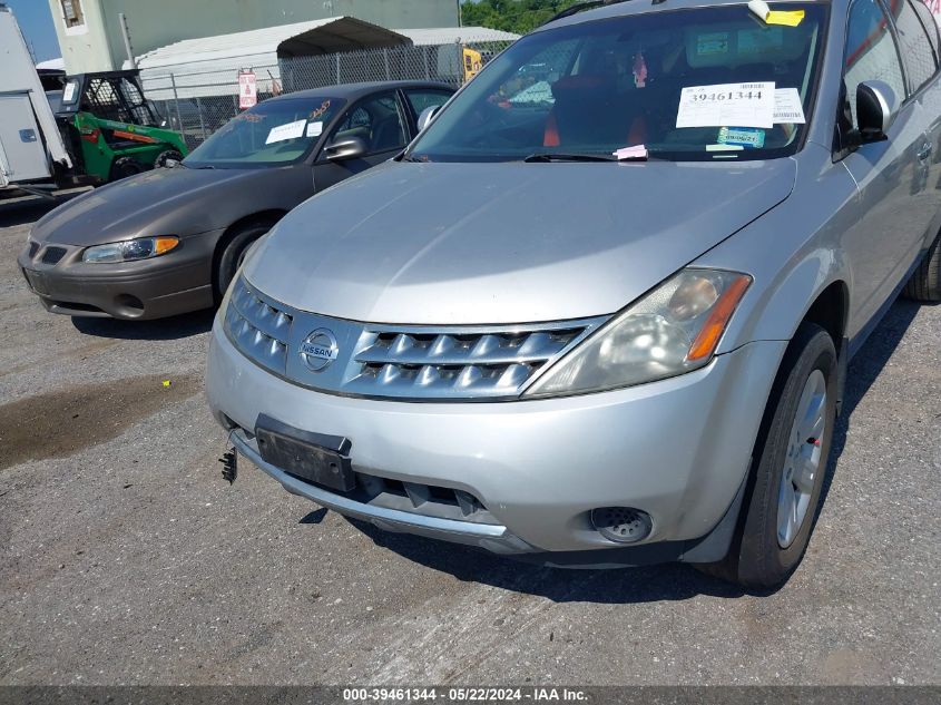 2006 Nissan Murano S VIN: JN8AZ08T46W423490 Lot: 39461344