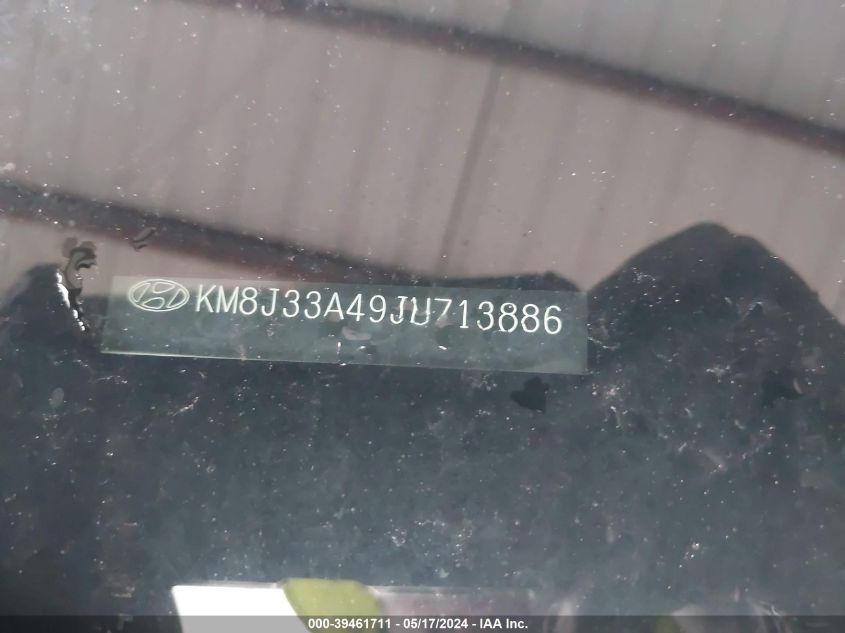 2018 Hyundai Tucson Sel VIN: KM8J33A49JU713886 Lot: 39461711