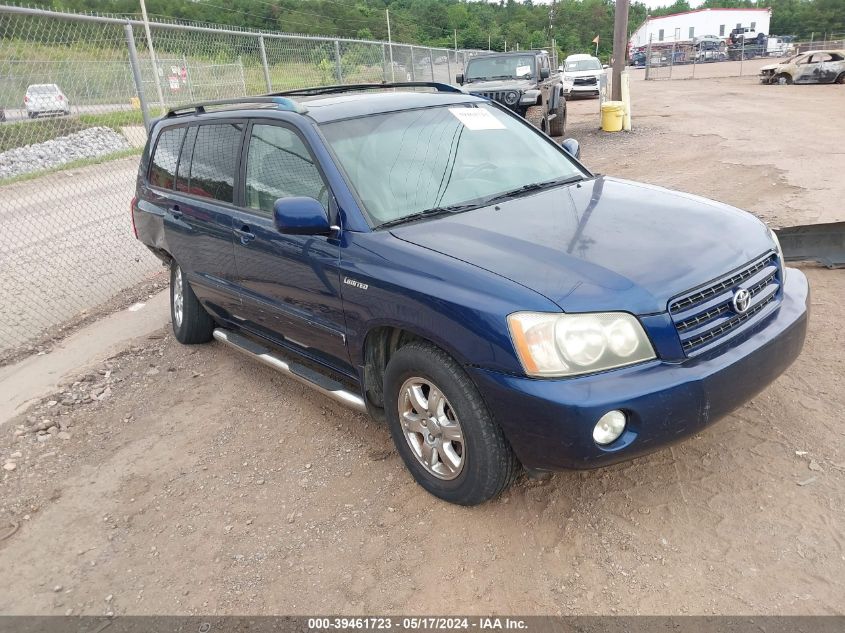 2003 Toyota Highlander Limited V6 VIN: JTEGF21A730082373 Lot: 39461723