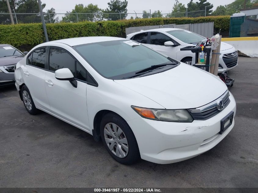 2012 Honda Civic Lx VIN: 19XFB2F5XCE347835 Lot: 39461957