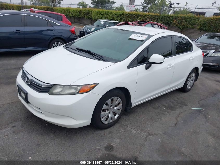 2012 Honda Civic Lx VIN: 19XFB2F5XCE347835 Lot: 39461957