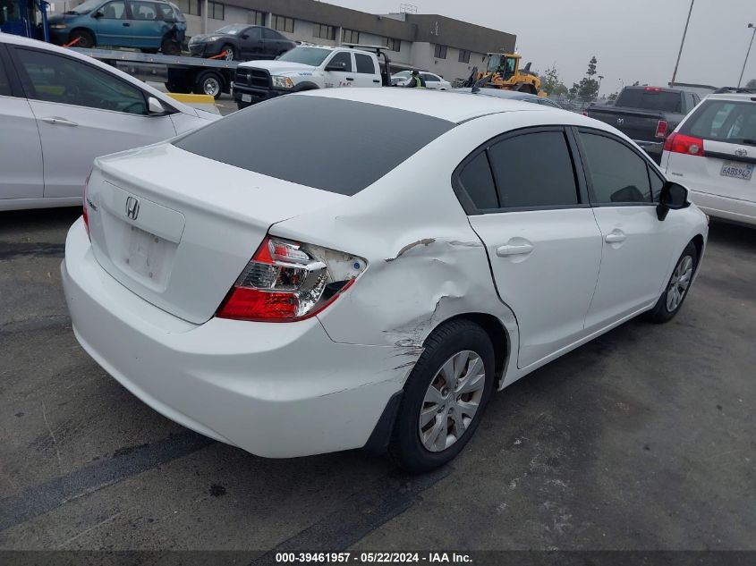 2012 Honda Civic Lx VIN: 19XFB2F5XCE347835 Lot: 39461957