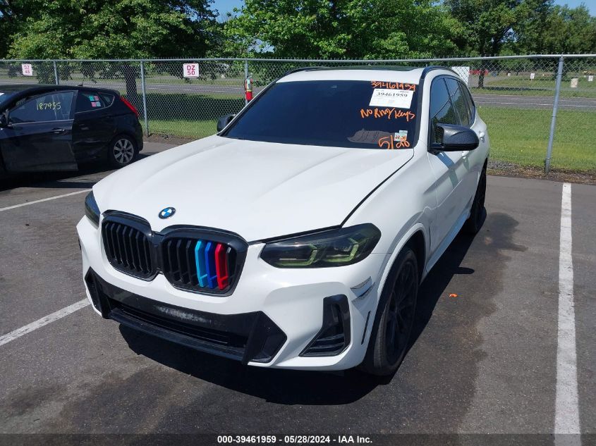 2022 BMW X3 xDrive30I VIN: 5UX53DP09N9K05733 Lot: 39461959