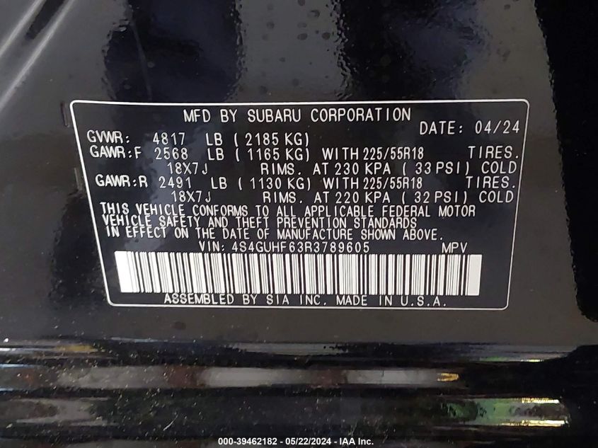 2024 SUBARU CROSSTREK SPORT - 4S4GUHF63R3789605