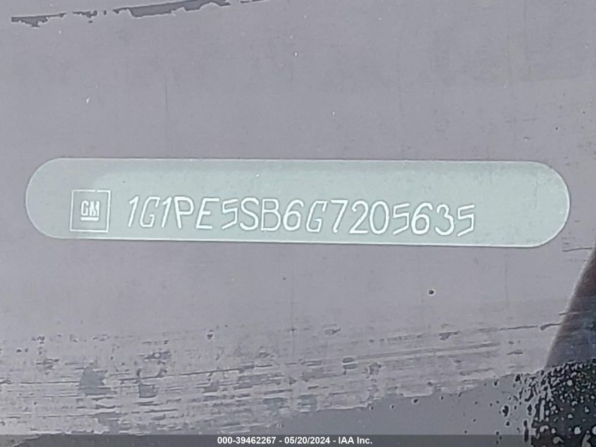 2016 Chevrolet Cruze Limited 1Lt Auto VIN: 1G1PE5SB6G7205635 Lot: 39462267