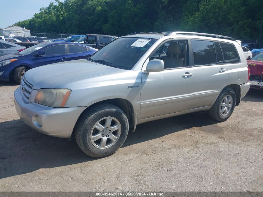 2002 Toyota Highlander Limited VIN: JTEHF21A520058608 Lot: 39462514