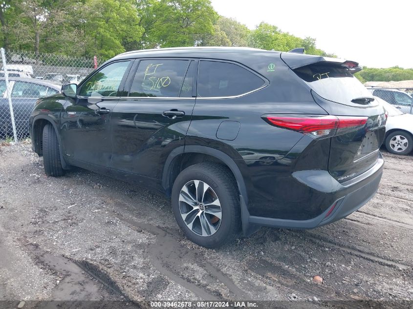 2021 Toyota Highlander Hybrid Xle VIN: 5TDGBRCH5MS528859 Lot: 39462678