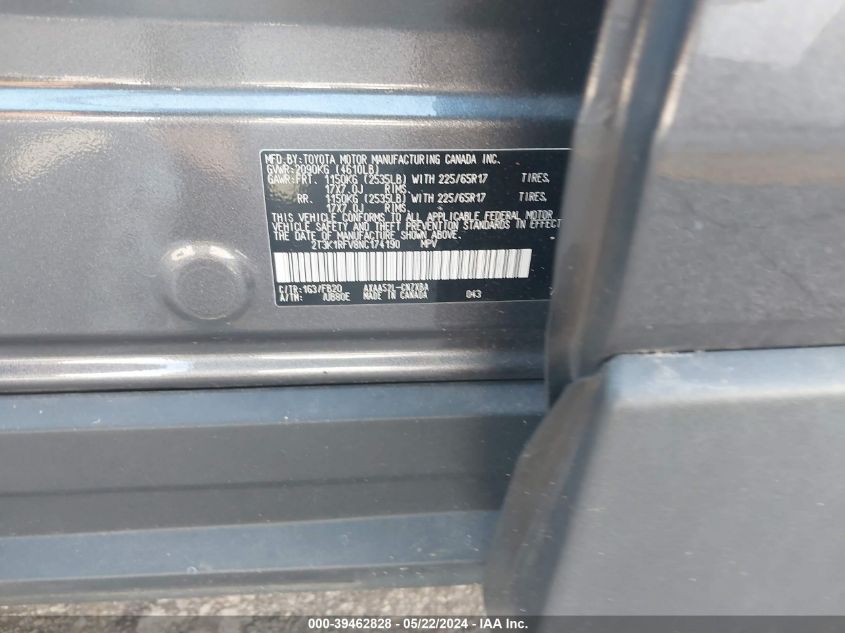 2022 Toyota Rav4 Le VIN: 2T3K1RFV8NC174190 Lot: 39462828