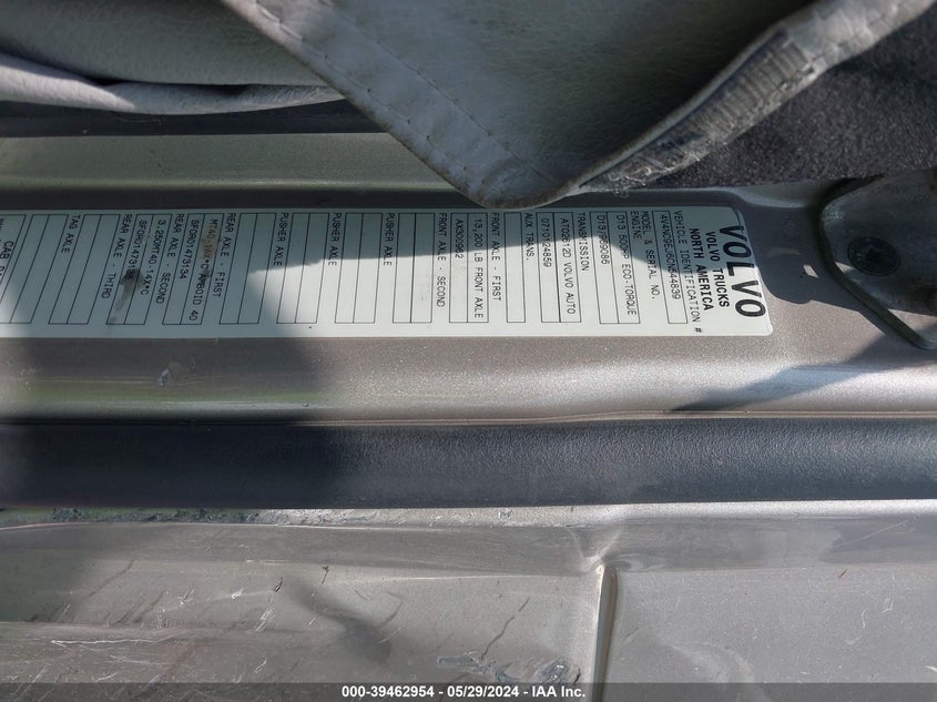 2012 Volvo Vn Vnl VIN: 4V4NC9EJ6CN544839 Lot: 39462954