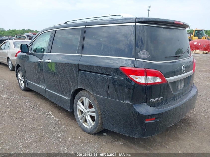 2012 Nissan Quest Sl VIN: JN8AE2KP7C9034873 Lot: 39463195