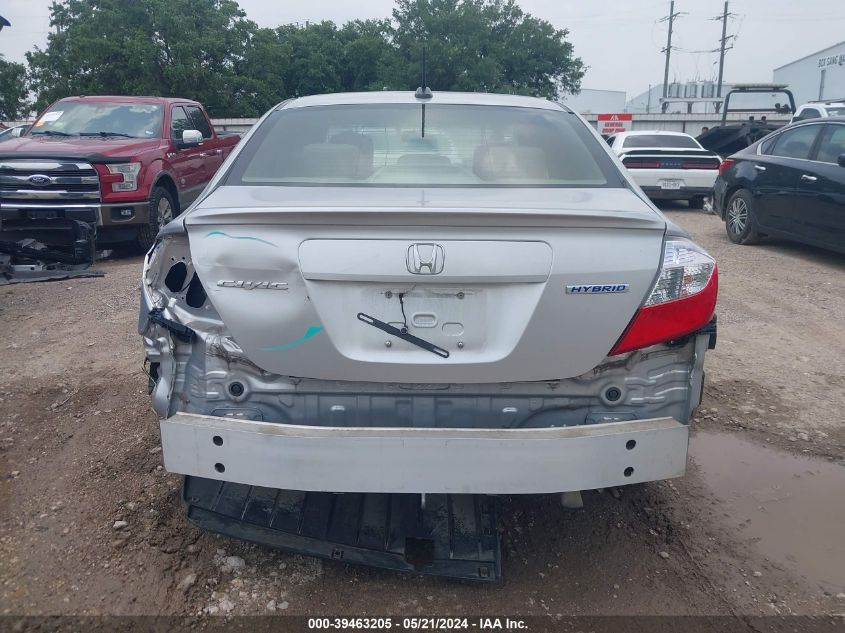 2012 Honda Civic Hybrid VIN: JHMFB4F30CS007129 Lot: 39463205