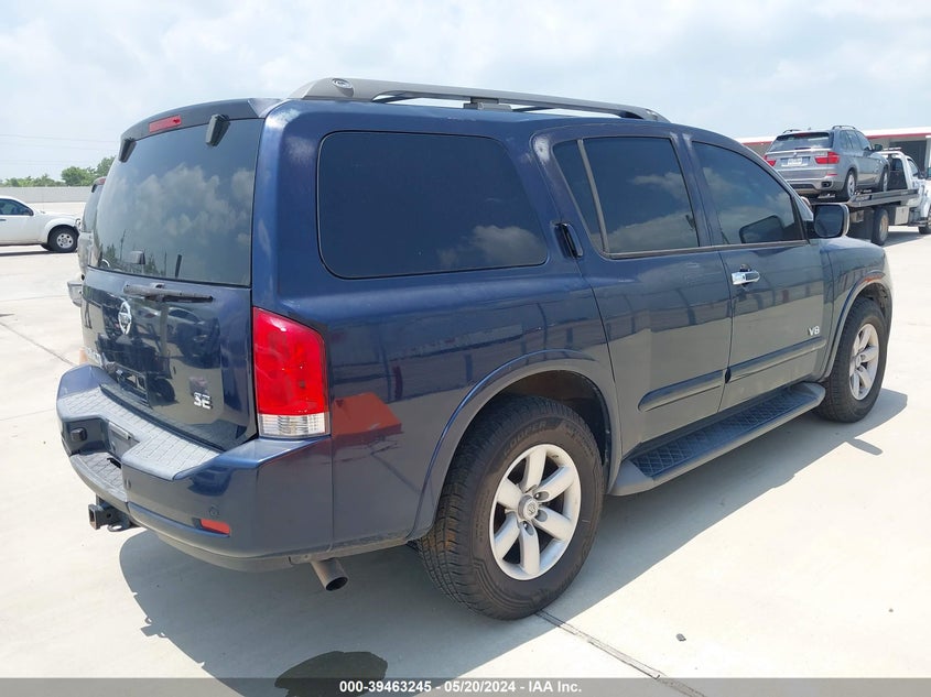 2008 Nissan Armada Se VIN: 5N1BA08D28N600607 Lot: 39463245