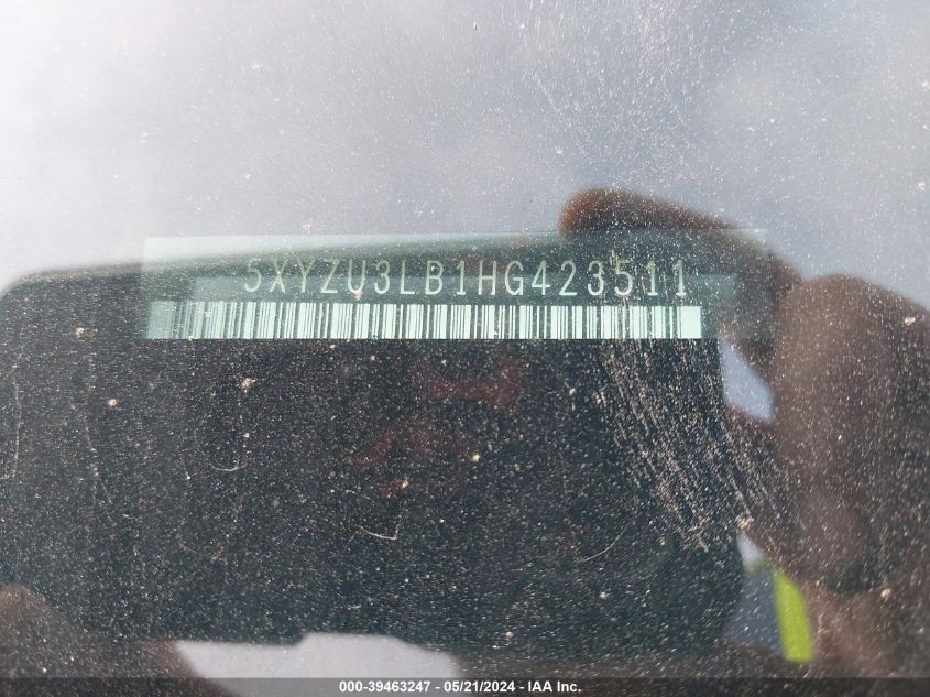 2017 Hyundai Santa Fe Sport 2.4L VIN: 5XYZU3LB1HG423511 Lot: 39463247