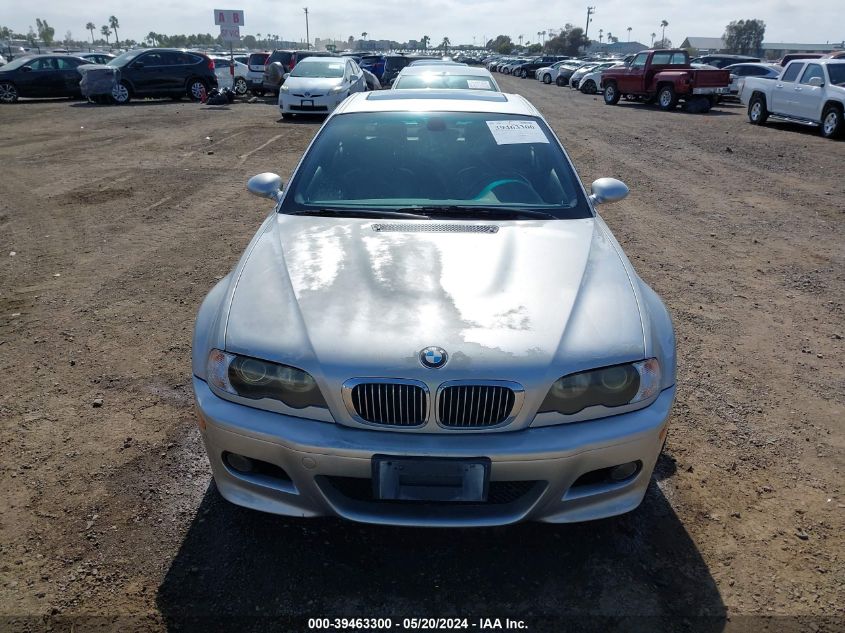 2003 BMW M3 VIN: WBSBL93433JR24488 Lot: 39463300