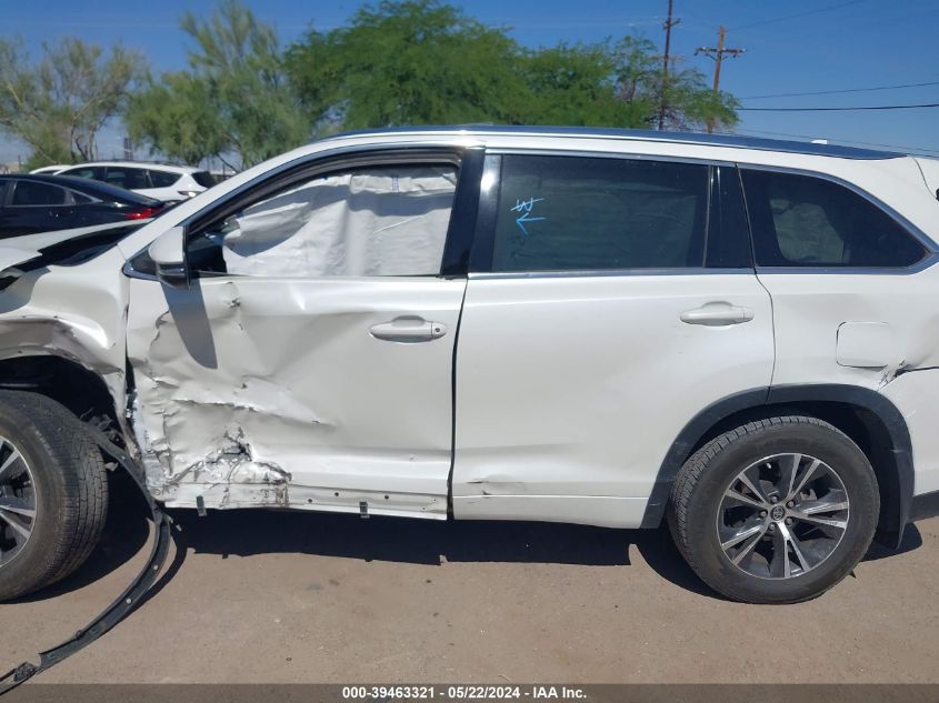 2016 Toyota Highlander Xle V6 VIN: 5TDJKRFH5GS338257 Lot: 39463321