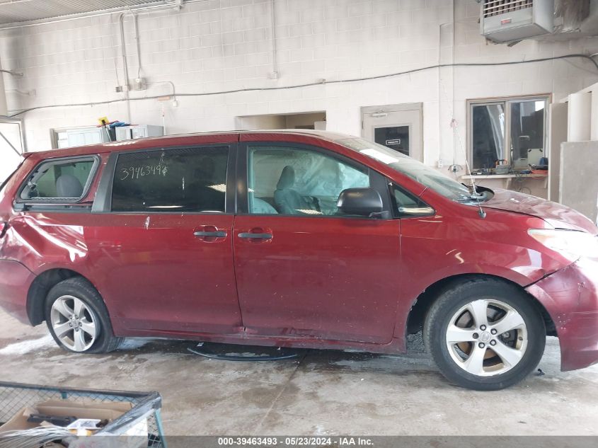 2012 Toyota Sienna Base V6 7 Passenger VIN: 5TDZK3DC7CS225279 Lot: 39463493