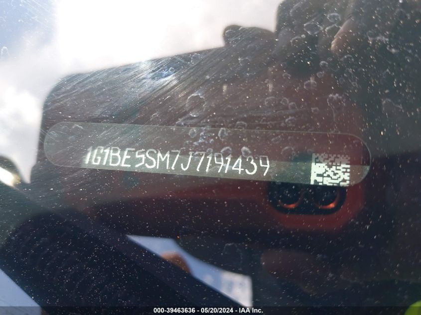 2018 Chevrolet Cruze Lt Auto VIN: 1G1BE5SM7J7191439 Lot: 39463636