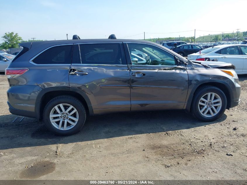 2016 Toyota Highlander Le VIN: 5TDZARFH6GS022081 Lot: 39463760