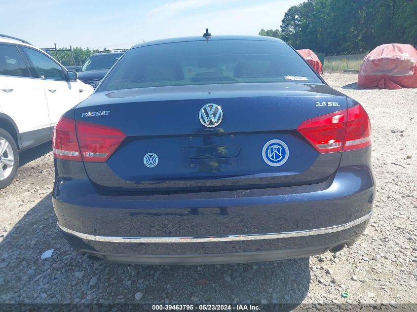 2013 Volkswagen Passat 3.6L V6 Sel Premium VIN: 1VWCM7A33DC052825 Lot: 39463795
