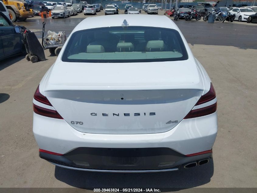 2023 Genesis G70 2.0T Awd VIN: KMTG34TA2PU130092 Lot: 39463824