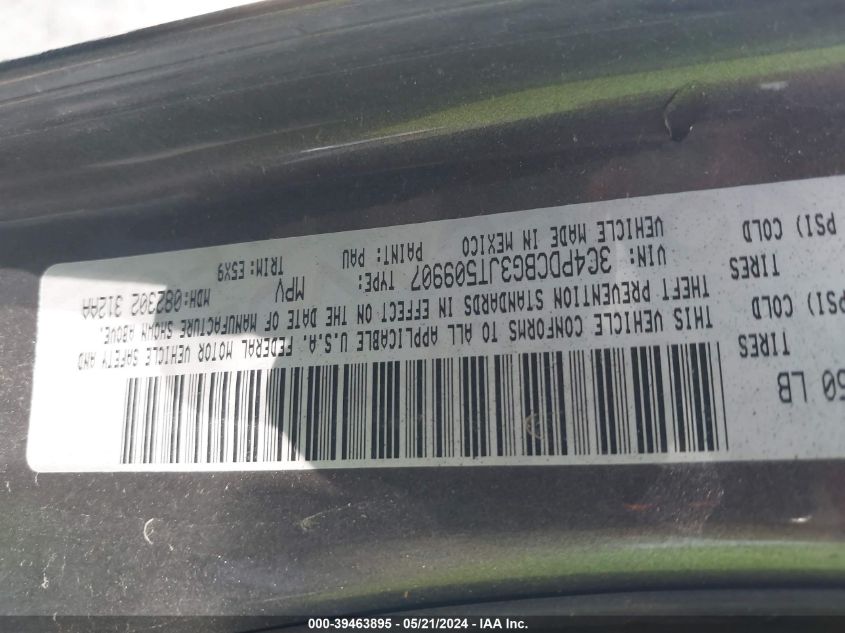 2018 Dodge Journey Sxt VIN: 3C4PDCBG3JT509907 Lot: 39463895