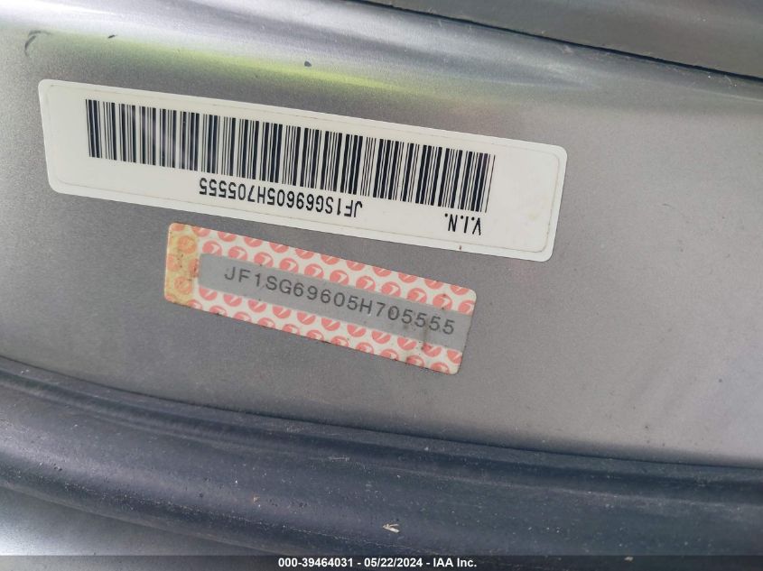 2005 Subaru Forester 2.5Xt VIN: JF1SG69605H705555 Lot: 39464031
