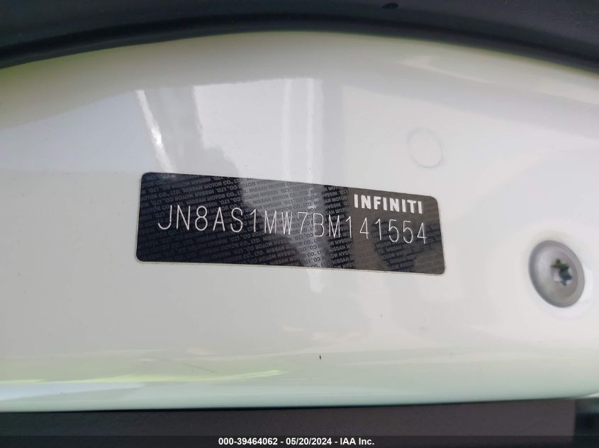 2011 Infiniti Fx35 VIN: JN8AS1MW7BM141554 Lot: 39464062