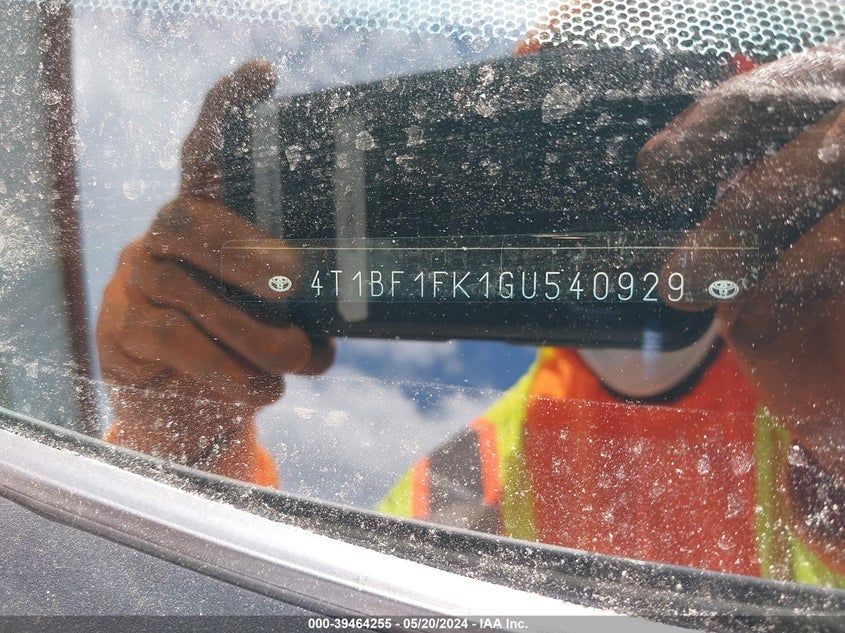 2016 Toyota Camry Le VIN: 4T1BF1FK1GU540929 Lot: 39464255