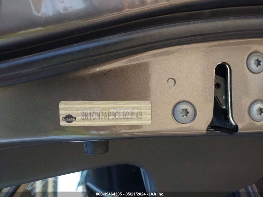 2012 Nissan Versa 1.6 Sv VIN: 3N1CN7AP9CL823149 Lot: 39464305