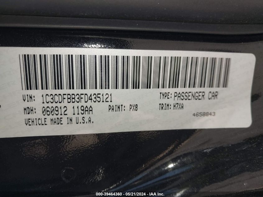 2015 DODGE DART SXT - 1C3CDFBB3FD435121