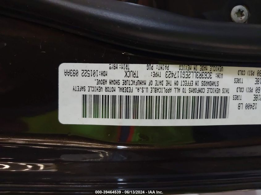 2014 Ram 3500 Big Horn VIN: 3C63R3LL2EG117423 Lot: 39464539