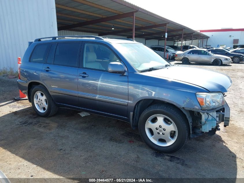 2006 Toyota Highlander Limited V6 VIN: JTEDP21A060111037 Lot: 39464577