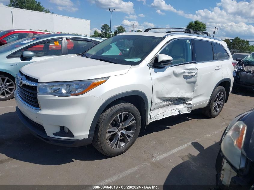 2016 Toyota Highlander Xle V6 VIN: 5TDJKRFH1GS310665 Lot: 39464619