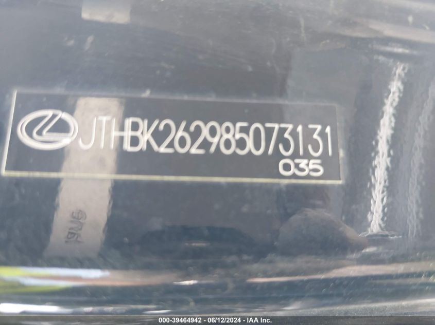 2008 Lexus Is 250 VIN: JTHBK262985073131 Lot: 39464942