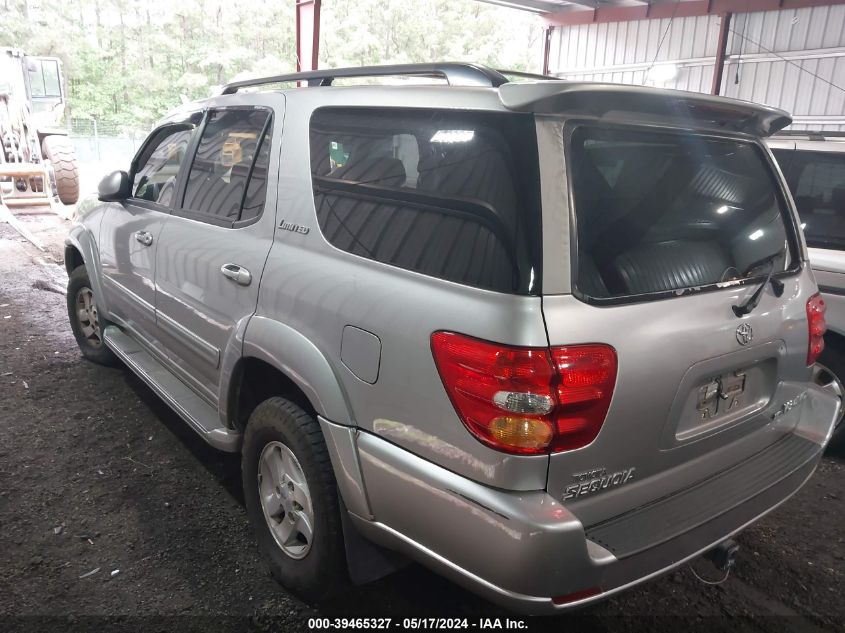 2002 Toyota Sequoia Limited V8 VIN: 5TDBT48A32S099014 Lot: 39465327