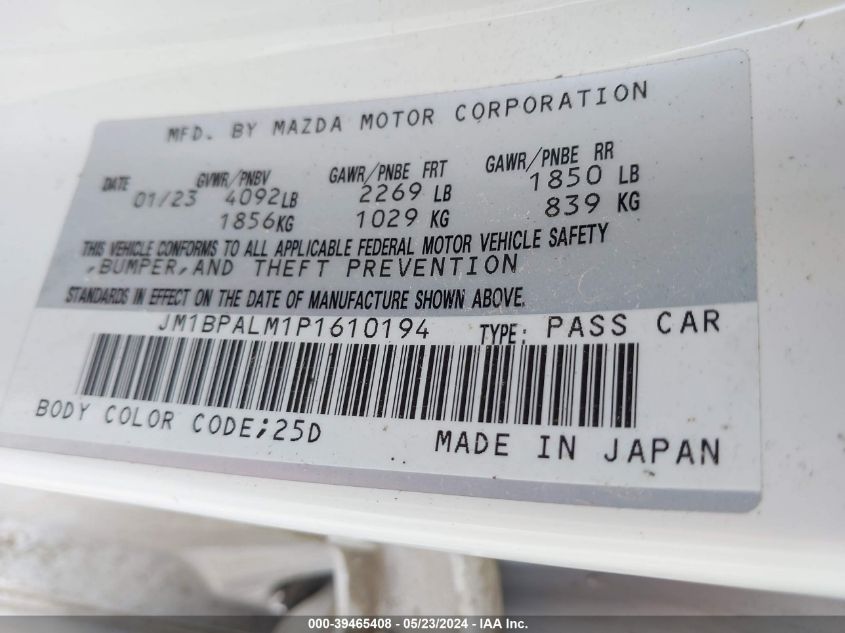 2023 MAZDA MAZDA3 2.5 S PREFERRED - JM1BPALM1P1610194