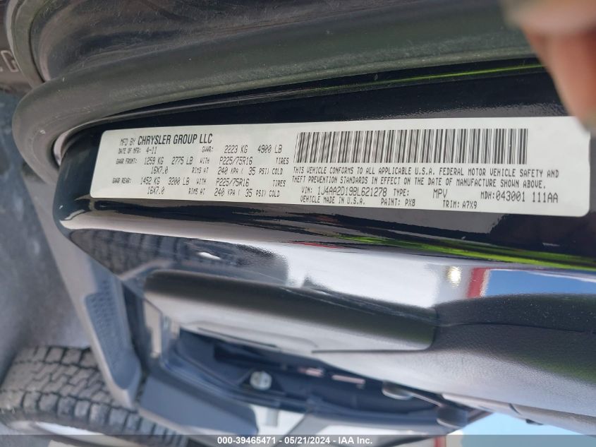 2011 Jeep Wrangler Sport VIN: 1J4AA2D19BL621278 Lot: 39465471