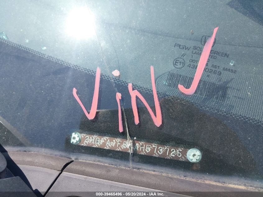 2010 Honda Civic Lx VIN: 2HGFA1F54AH573725 Lot: 39465496