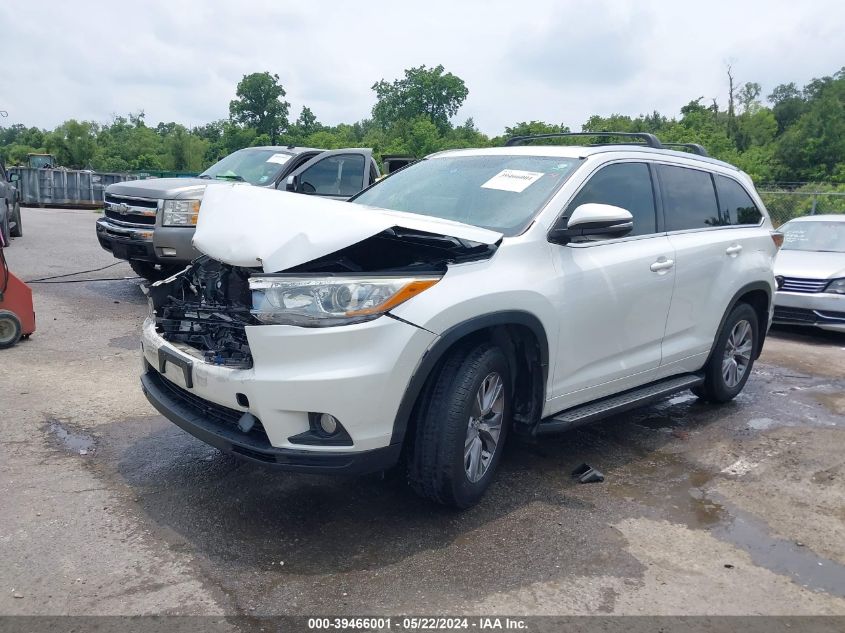 2015 Toyota Highlander Xle V6 VIN: 5TDKKRFH4FS102864 Lot: 39466001