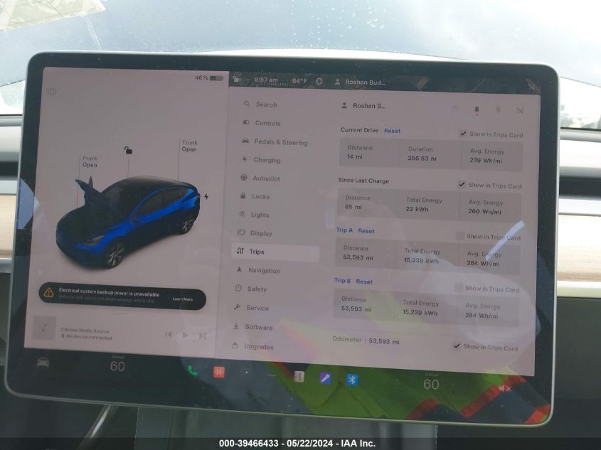 2022 Tesla Model Y Long Range Dual Motor All-Wheel Drive VIN: 7SAYGDEE9NA001585 Lot: 39466433